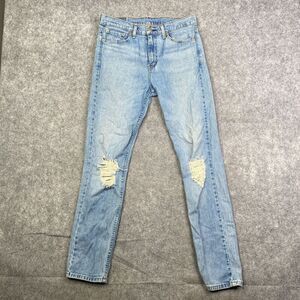 Levis 510 Jeans Mens 30x32 Blue Slim Straight Stretch Light Wash Denim American